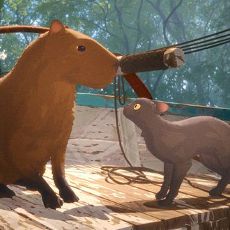 capybara and cat